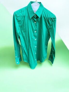 Lauren Ralph Lauren Green Button-Down Dress Shirt Sz. 4 Y2K